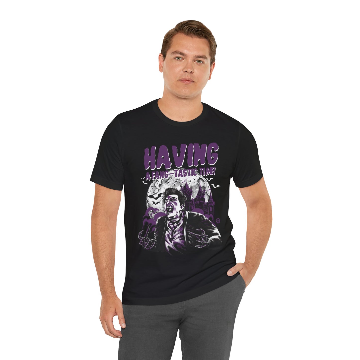 Dracula - Having a Fangtastic Time - Adult Short Sleeve Tee