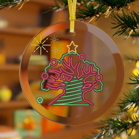 Tree of Life, Neon Landmark - Glass Ornaments
