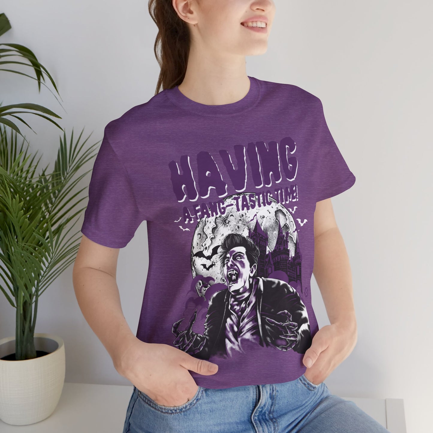 Dracula - Having a Fangtastic Time - Adult Short Sleeve Tee