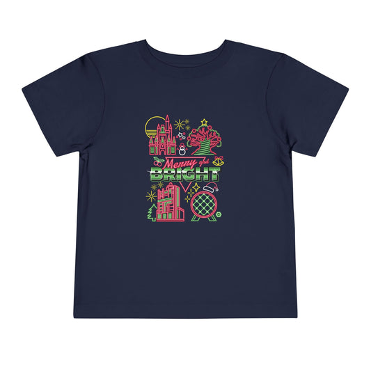 Merry & Bright, Neon Park Landmarks  - Toddler Tee