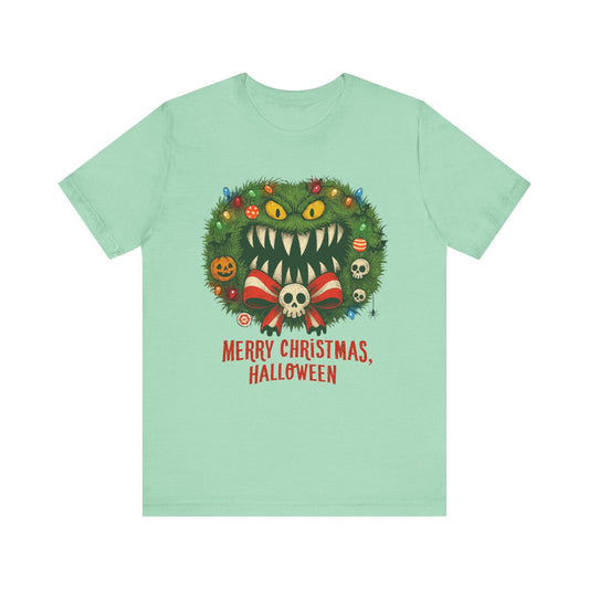 Merry Christmas, Halloween - Adult  Short Sleeve Tee