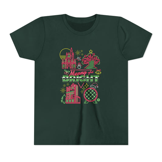 Merry & Bright, Neon Park Landmarks - Kid's Tee