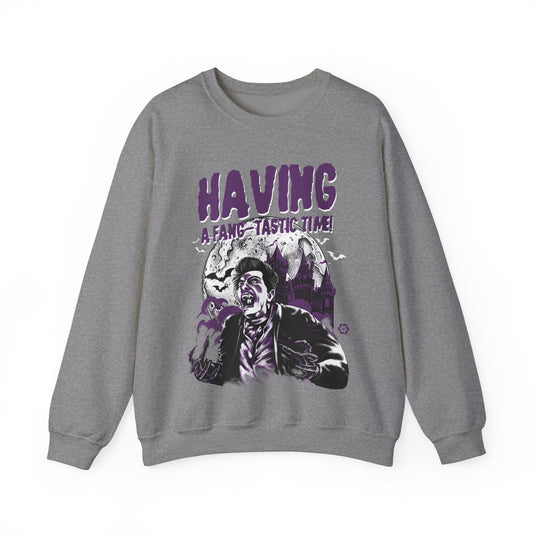 Dracula - Having a Fangtastic Time - Unisex Crewneck Sweatshirt