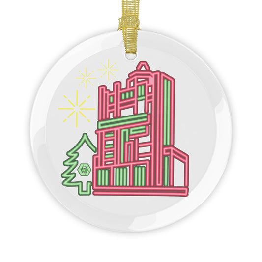 Tower of Terror, Neon Landmark - Glass Ornaments
